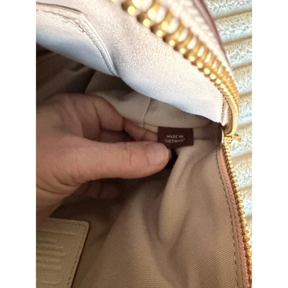 Coach Bicolor Crossgrain Leather Cora Dome Satchel Taupe Cream Handbag - Picture 13 of 13